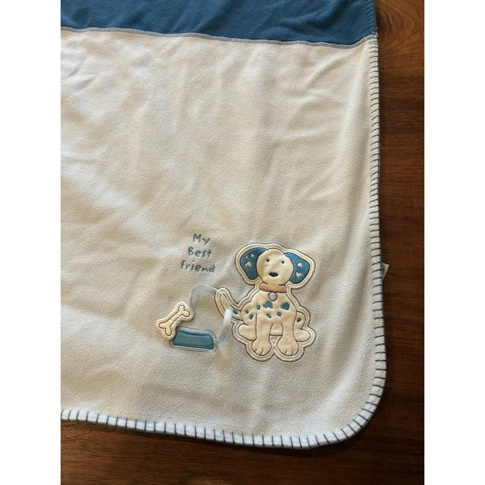 Angelini Stars Cotton Baby Blanket Blue Dog Best Friend 30